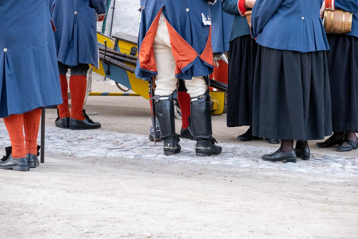 Buergergarde uniform boots detail at Hohensalzburg Fortress in Salzburg
