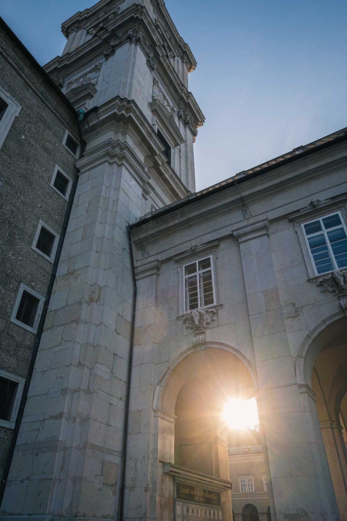 Sunlight through an archway at Salzburg Cathedral