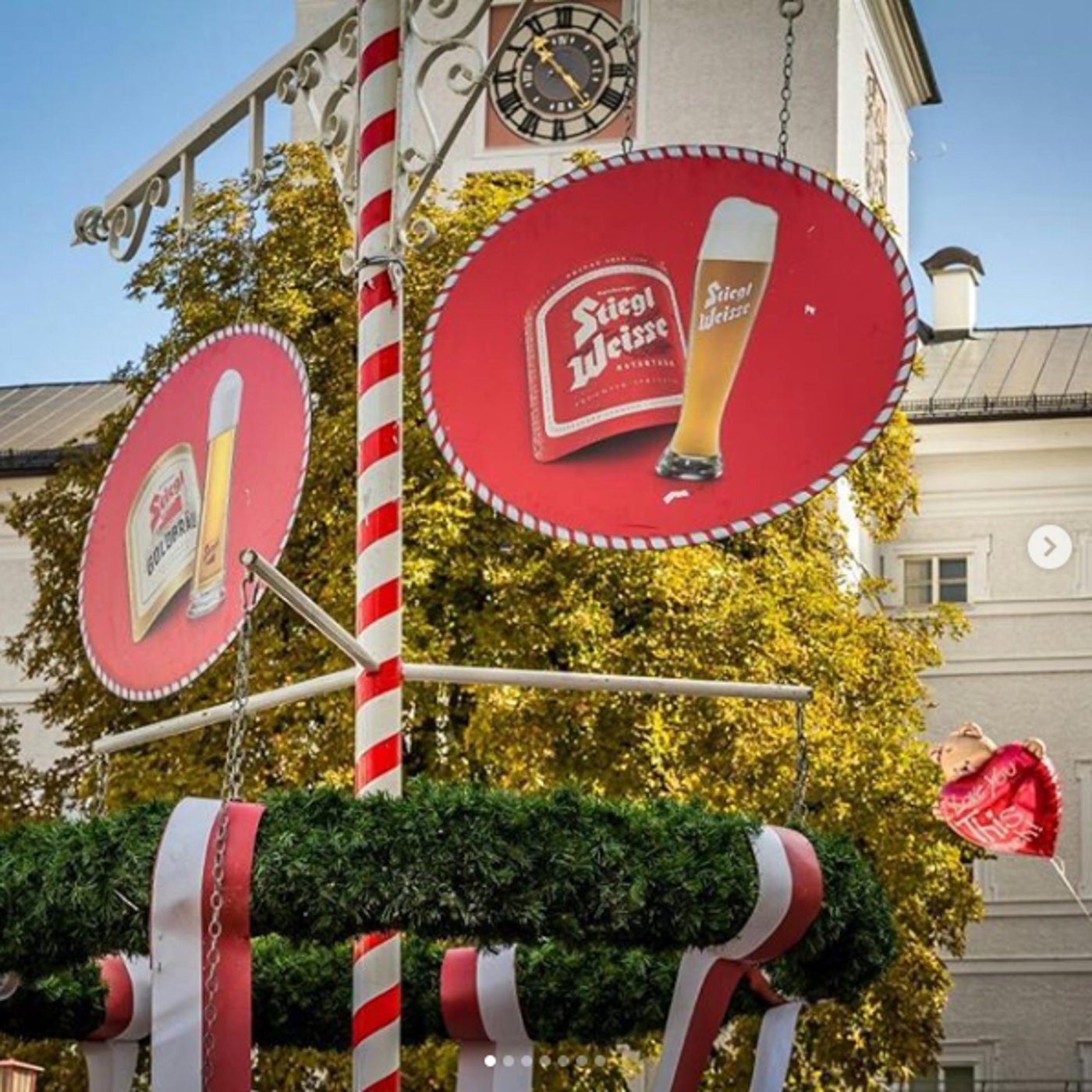 Stiegl beer brand advertising at the Stiegl Brauwelt brewery experience in Salzburg