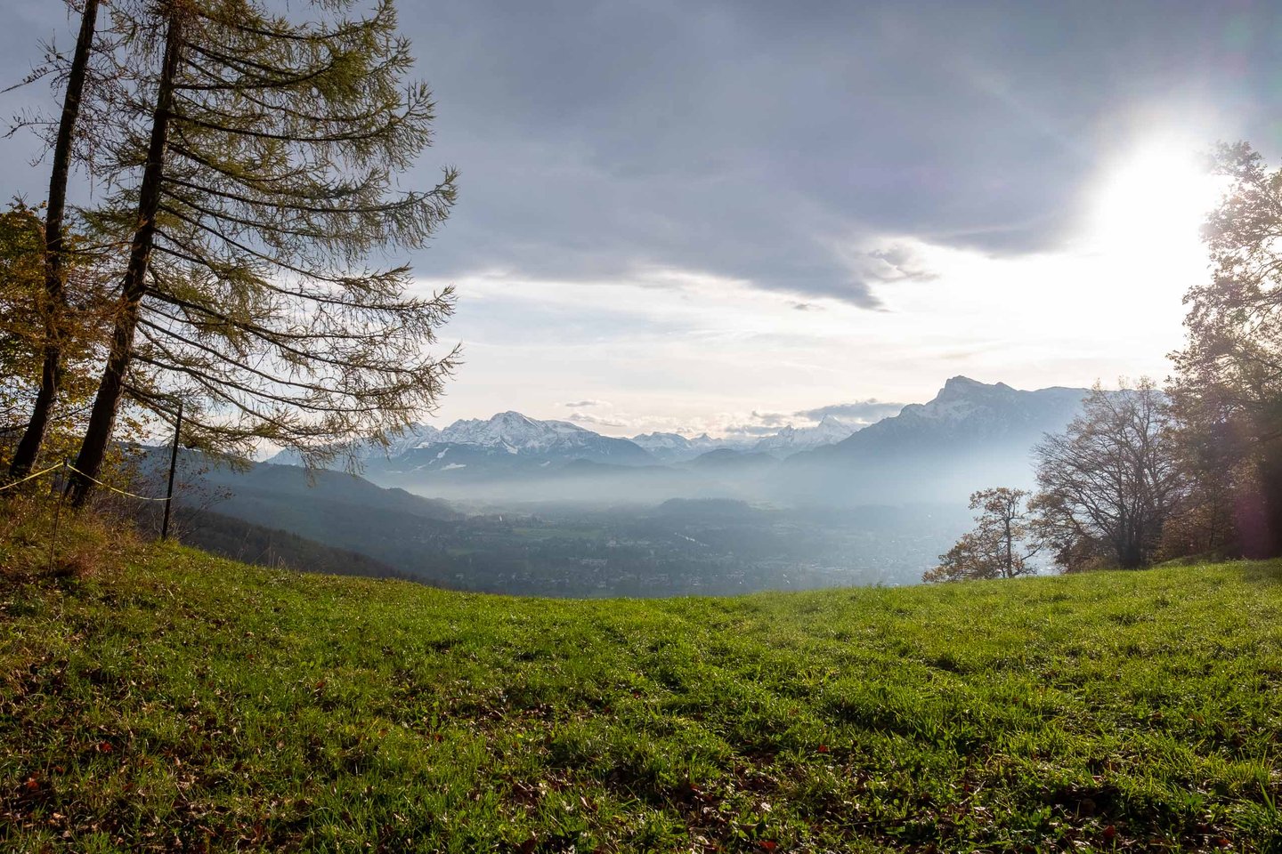 Alpine panorama on the way up to Gaisberg above Salzburg