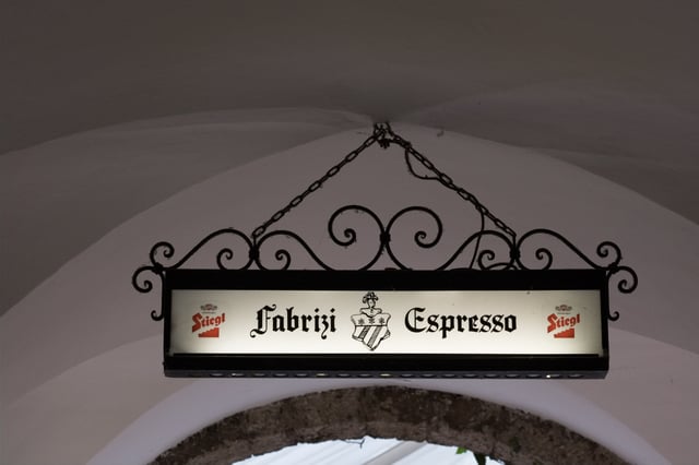 Espresso shop in a covered passage off the Getreidegasse in Salzburg old town